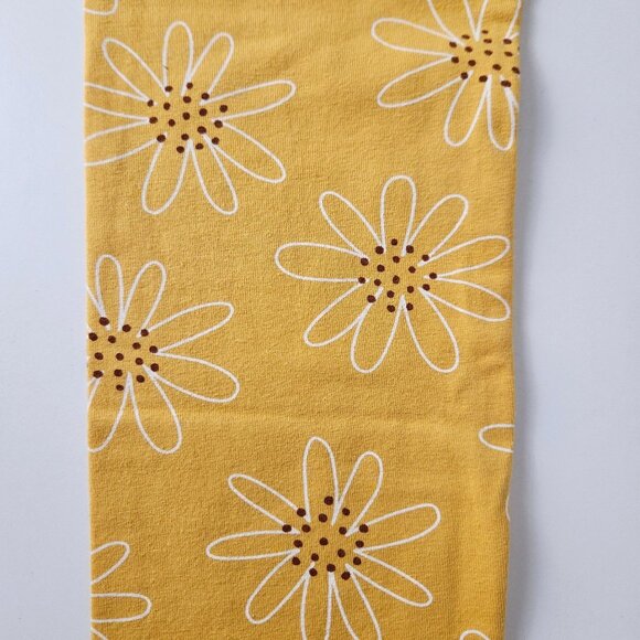 Cat & Jack Girls' Yellow Floral Leggings Size S (6-6X) Durable Knee Tough Cotton - Picture 6 of 9